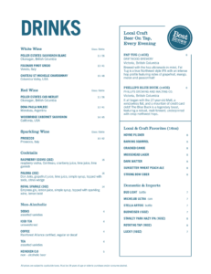 Menu – The Metropolitan Bar + Grill