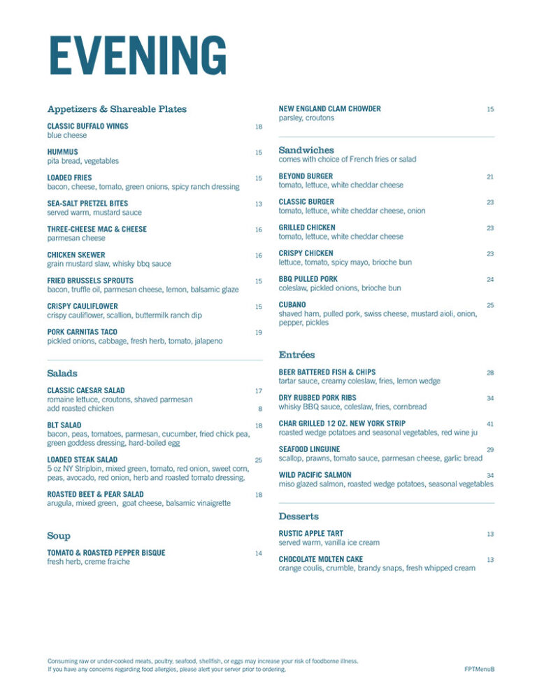 Menu – The Metropolitan Bar + Grill
